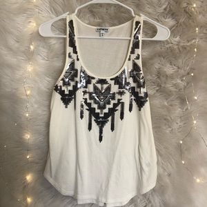 Sequined design tank top